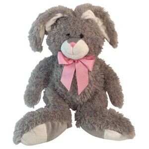 Best Made Toys Grey Bunny Rabbit Plush‎ 13" Sitting Pink Ears Bow Easter Target